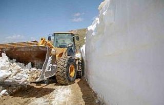Van’da, Mayıs ayında 5 metreyi bulan karda yol...