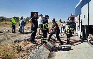 Amasya’da yolcu otobüsünde korkutan yangın