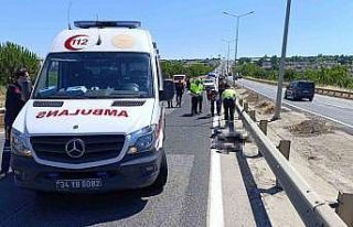 Büyükçekmece’de kırmızı ışıkta geçen bisikletliye...