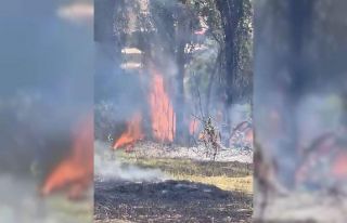 Derecik’te ot yangını