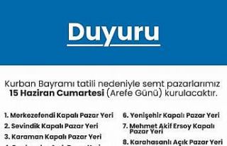 Merkezefendi’de arife günü 9 noktada semt pazarları...