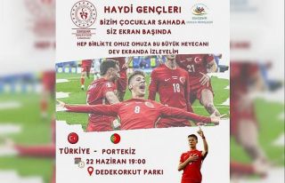 Milli maçın izlenmesi için parkta dev ekran kurulacak