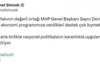 Bakan Şimşek: "MHP Genel Başkanı Bahçeli’nin...
