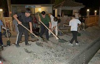 Doğal gaz çukuru küreklerle kapatıldı