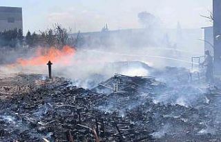 Ot yangını fabrika bahçesine sıçradı