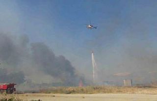 Silifke’de liman şantiyesinde çıkan yangın söndürüldü