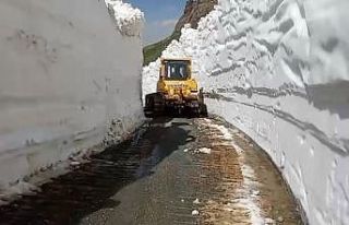Temmuz ayında 8 metrelik karda yol açma çalışması