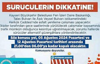 Kerkük caddesinde asfalt yenileme çalışması yapılacak