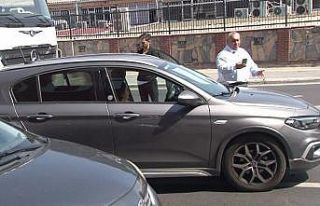 Ümraniye’de çıkan yangında sürücüler tartıştı