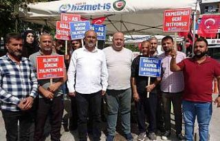Van’da belediyelerden çıkarılan işçilerin eylemi...