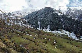 Artvin’de sonbahar ve kış manzaraları aynı karede