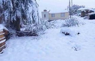 Aşkale’de 2 bin 400 rakımdaki köyler beyaza büründü