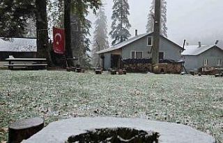 Düzce’nin yüksek kesimlerinde kar yağışı