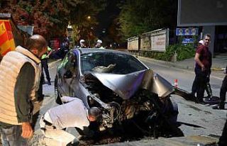 Elazığ’da otomobil sinyalizasyon direğine çarptı:...