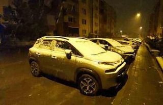 Erzurum kent merkezine mevsimin ilk karı yağdı