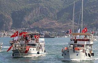 Fethiye’de Cumhuriyet coşkusu denizde de yaşandı