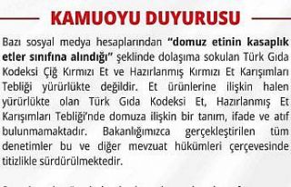 Gıda ve Kontrol Genel Müdürlüğü domuz etinin...