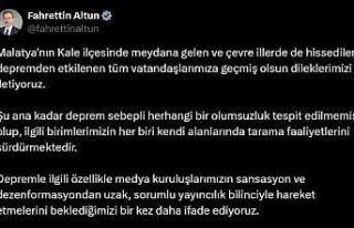 İletişim Başkanı Altun’dan Malatya’daki depremle...