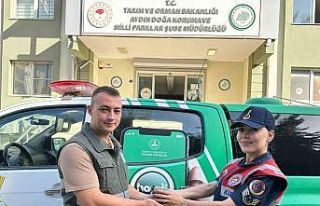 Jandarmanın bulduğu yaralı kumru tedaviye alındı