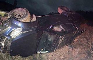 Kontrolden çıkan cip şarampole devrildi: 1 yaralı