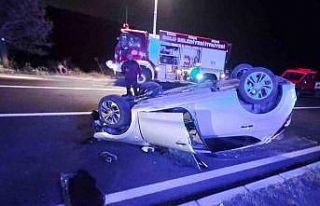 Kontrolden çıkan otomobil tepetaklak oldu: 1 yaralı