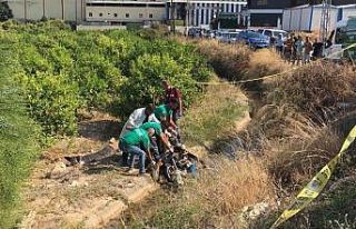 Motosiklet kanala uçtu: 1 ölü