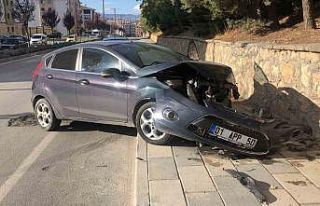 Otomobil bahçe duvarına çarptı: 1 yaralı