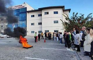 Pınarhisar Devlet Hastanesi’nde yangın tatbikatı