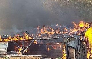 Samanlıkta başlayıp ahıra sıçrayan yangın kısa...