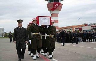 Şehit Kander Babür’ün naaşı Samsun’a getirildi