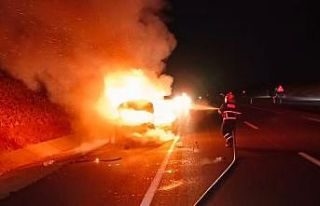 Seyir halinde bir anda alevler içinde kaldı