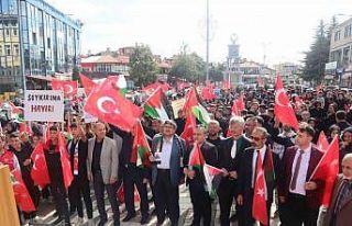 Şuhut’ta Gazze’ye destek için yürüdüler