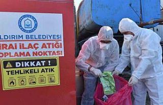 Yıldırım’da 580 kilogram zirai ilaç atık kutusu...