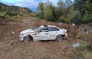 Yoldan çıkan otomobil şarampole devrildi: 2 yaralı