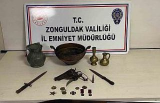 Zonguldak’ta tarihi eser kaçakçılığı operasyonu;...