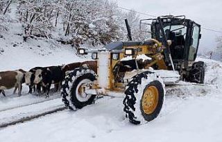 Amasya’da 107 köy yolu kar yağışından ulaşıma...