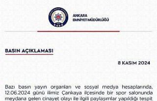 Ankara Emniyeti’nden spor salonunda meydana gelen...