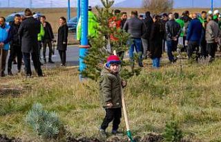 Ardahan’da 500 adet fidan toprakla buluştu