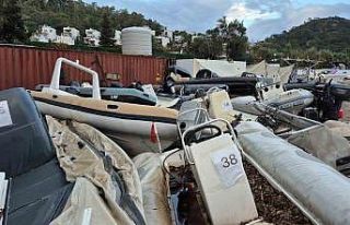 Bodrum’da operasyonlarda ele geçirilen deniz taşıtları...