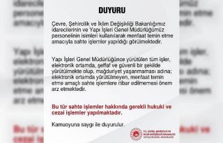 Çevre, Şehircilik ve İklim Değişikliği Bakanlığından...