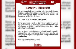Düzce’de eğitime kar engeli