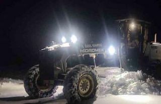 Elazığ’da ekiplerin kar mesaisi gece de devam...