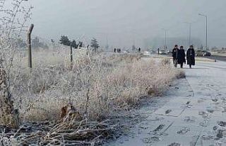 Erzurum buz kesti, sis şehri örttü