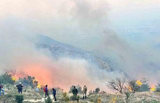 Evlere sıçrayan yangına müdahale için çevre...