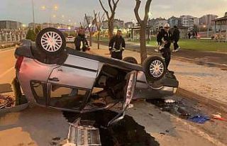 Karaman’da takla atıp ters dönen otomobilin sürücüsü...