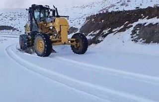 Şırnak’ta mevsimin ilk karı köy yolunu kapattı,...