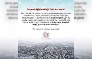 Tokat’ta taşımalı eğitime bir gün ara