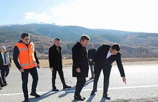 Vali Aydoğdu, yol çalışmalarını inceledi