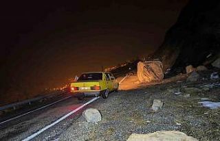 Erzurum-Artvin karayolunda heyelan