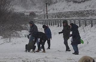 Kırklareli’nde vatandaşlar karın tadını çıkardı